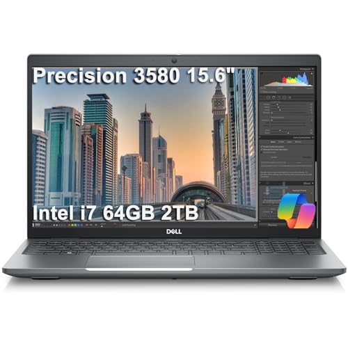 Dell Precision 3580 モバイルワークステーションノートパソコン (15.6インチ FHD、Intel 10-Core i7-1355U vPro、64GB RAM...
