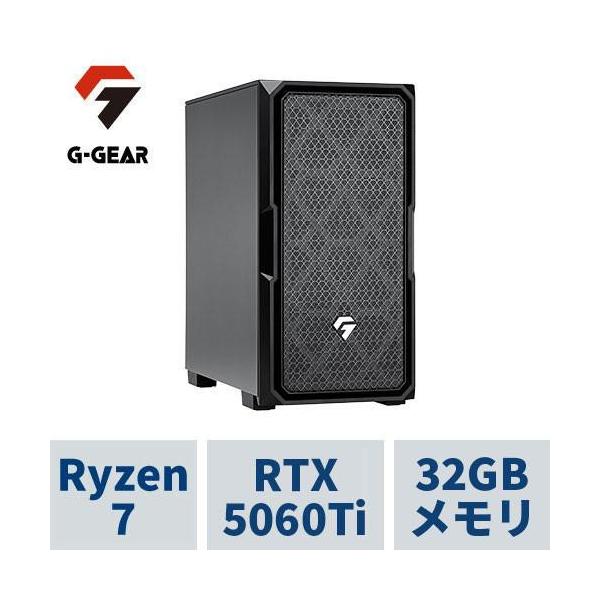 ゲーミングPC G-GEAR GE7A-C261B/C/CP6 Ryzen7 9700X /RTX5060Ti(8GB版) /32GBメモリ /1TB SSD /WiFi7+Blu...