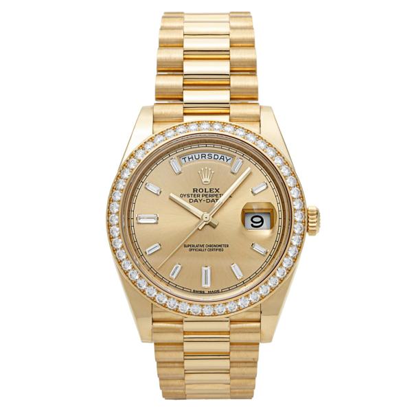 ロレックス ROLEX デイデイト 40 228348RBR シャンパン/10PB文字盤 中古 腕時計 メンズ