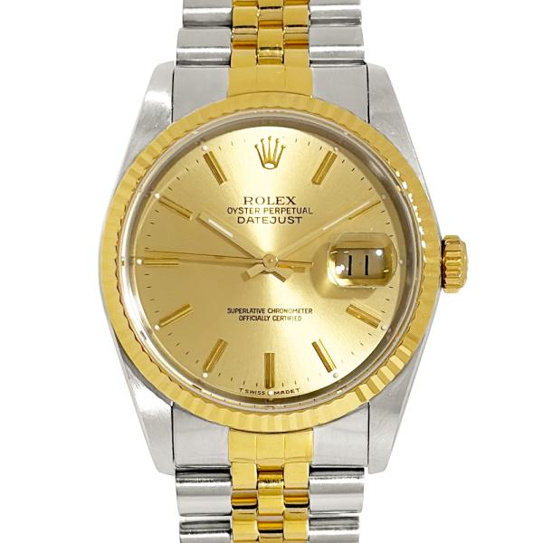 ロレックス ROLEX 16233 デイトジャスト E番 腕時計 自動巻 シャンパン文字盤 SS×YG コンビ メンズ