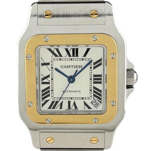 OH済 保証書 カルティエ CARTIER サントスガルベ XL W20099C4 腕時計 SS YG 自動巻き シルバー メンズ 中古