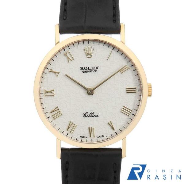 ロレックス チェリーニ 4112/8 アイボリー 彫りコンピューター ローマ W番 中古 メンズ 腕時計 16F4ROAU4066