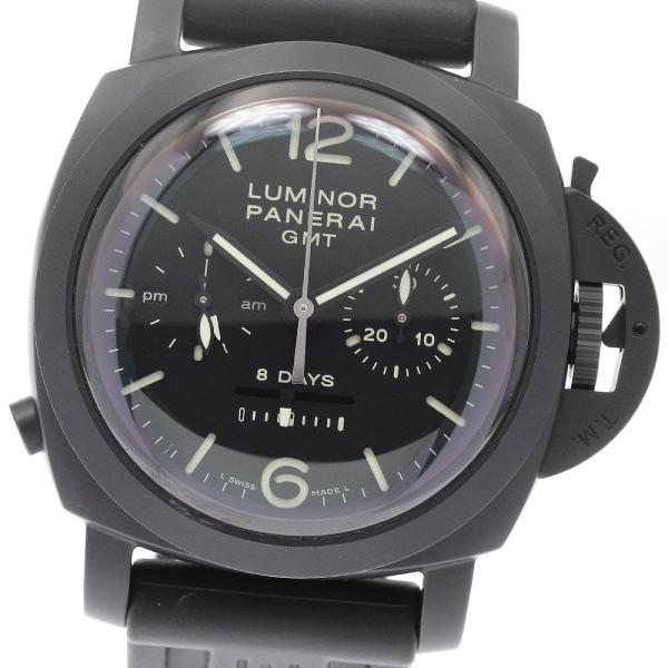 パネライ PANERAI PAM00317 ルミノール クロノ モノプルサンテ GMT 8デイズ 手巻き メンズ 良品 _911745