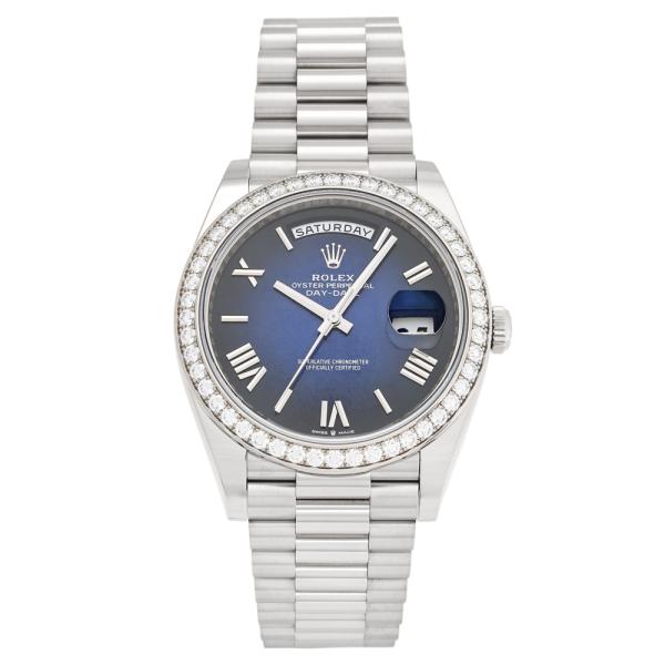 ロレックス ROLEX デイデイト 40 228349RBR ブルーオンブレ/ローマ文字盤 中古 腕時計 メンズ