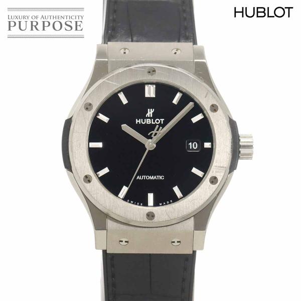 ウブロ HUBLOT クラシックフュージョン チタニウム 542 NX 1270 LR デイト メンズ 腕時計 ブラック 自動巻き Classic fusion 90336368